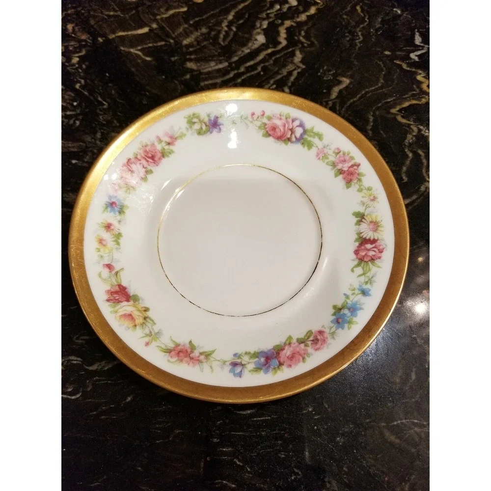 Antique C. AHRENFELDT Limoges Demitase Cup & Saucer Fine Porcelain